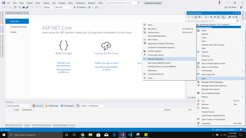 Sentiment Analysis In ASP.NET Core Using ML.Net